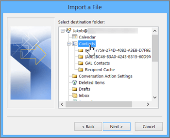 import contacts to outlook from word