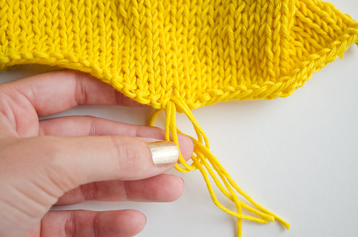 Frange en tricot DIY