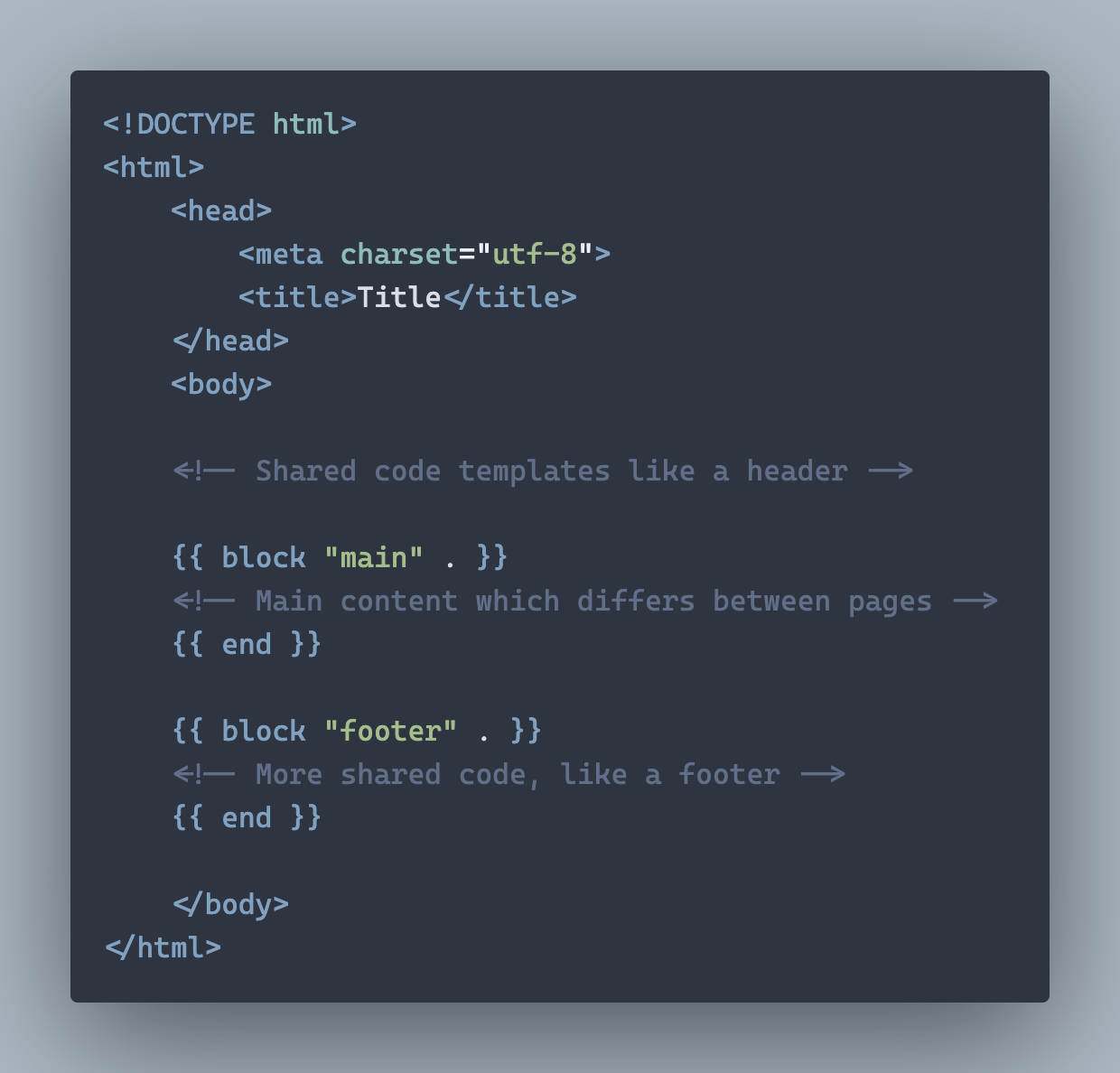 A simple baseof.html template file