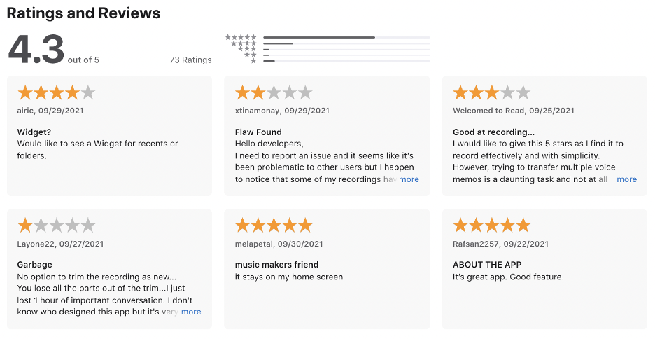 Apple Voice Memos App Reviews