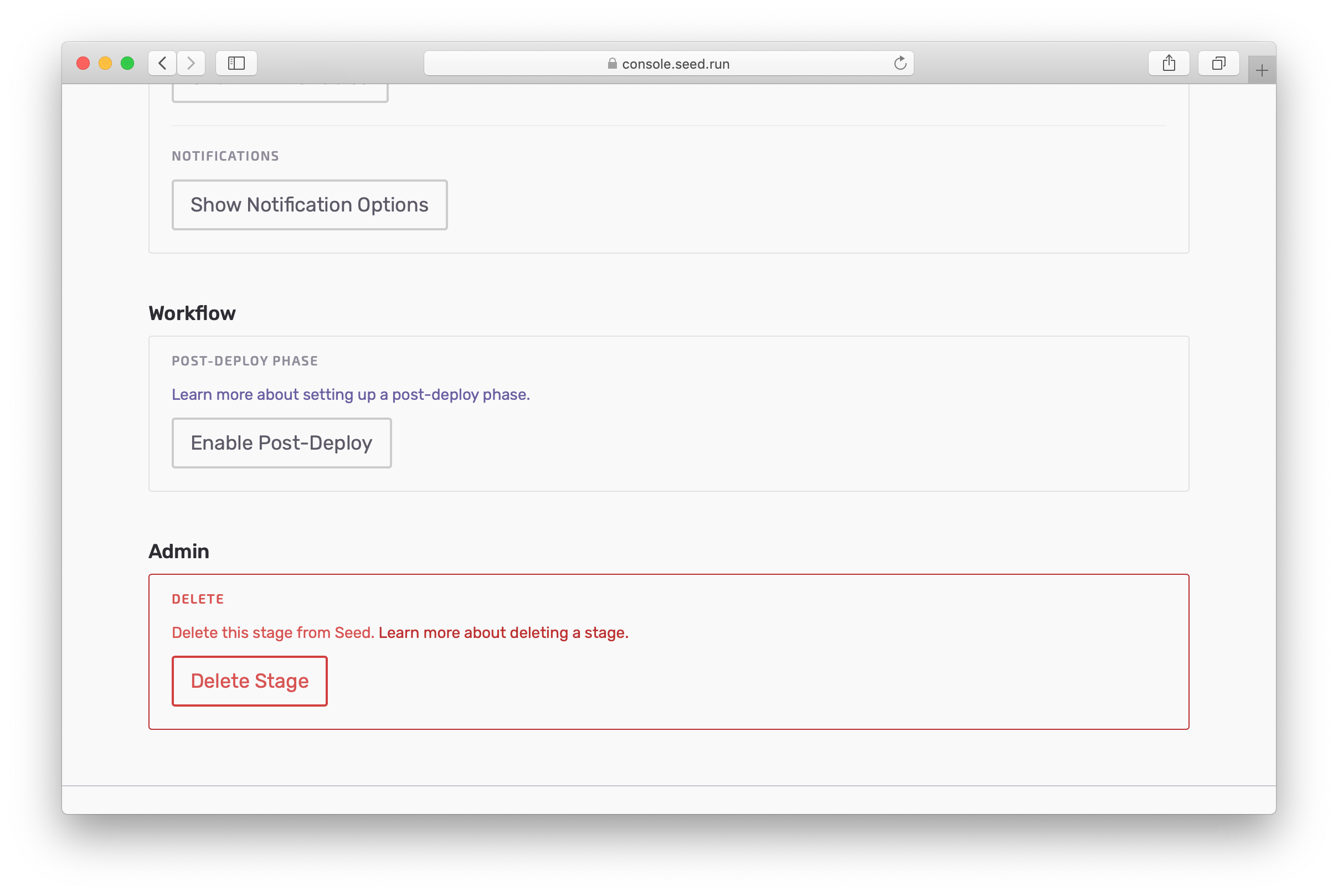 Enable Post-Deploy Phase