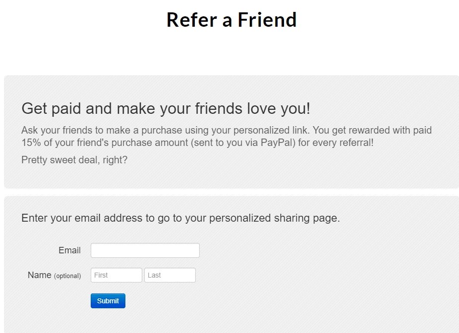 Refer a fiend email