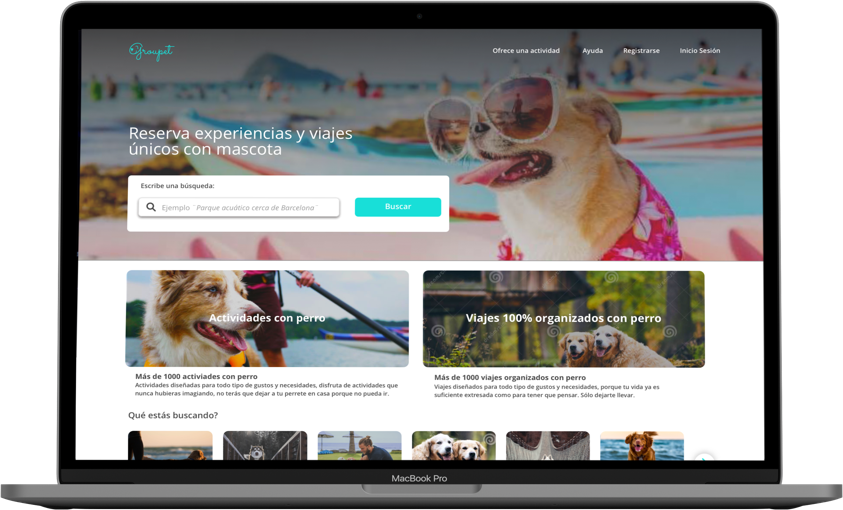 Screenshot of Groupet for web.