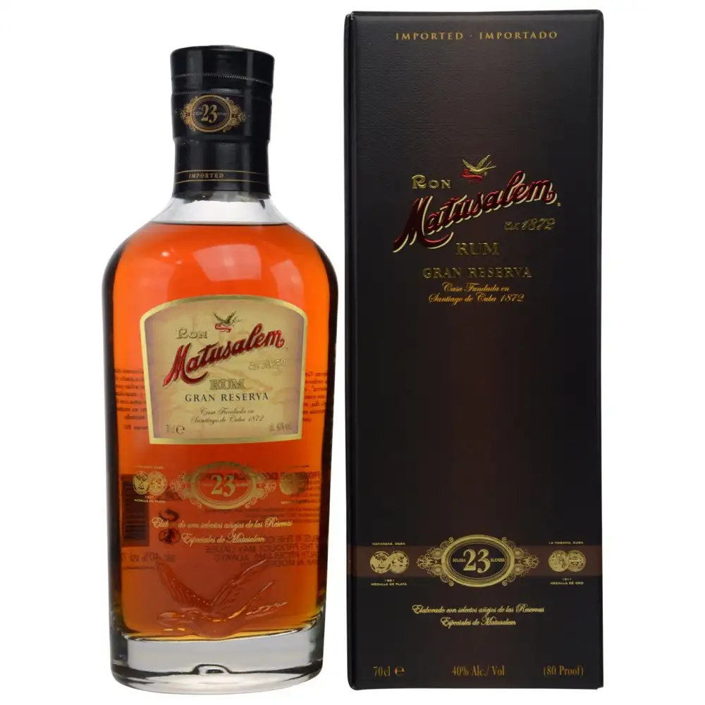 Image of the front of the bottle of the rum Gran Reserva Solera 23 Años