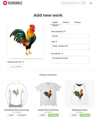 redbubble artwork uploader