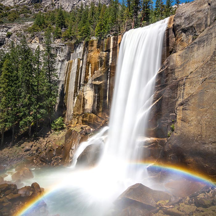 Stephen Brown Photography: A rainbow frames Vernal Falls as it rages in all its spring glory, Yosemite National Park, CA