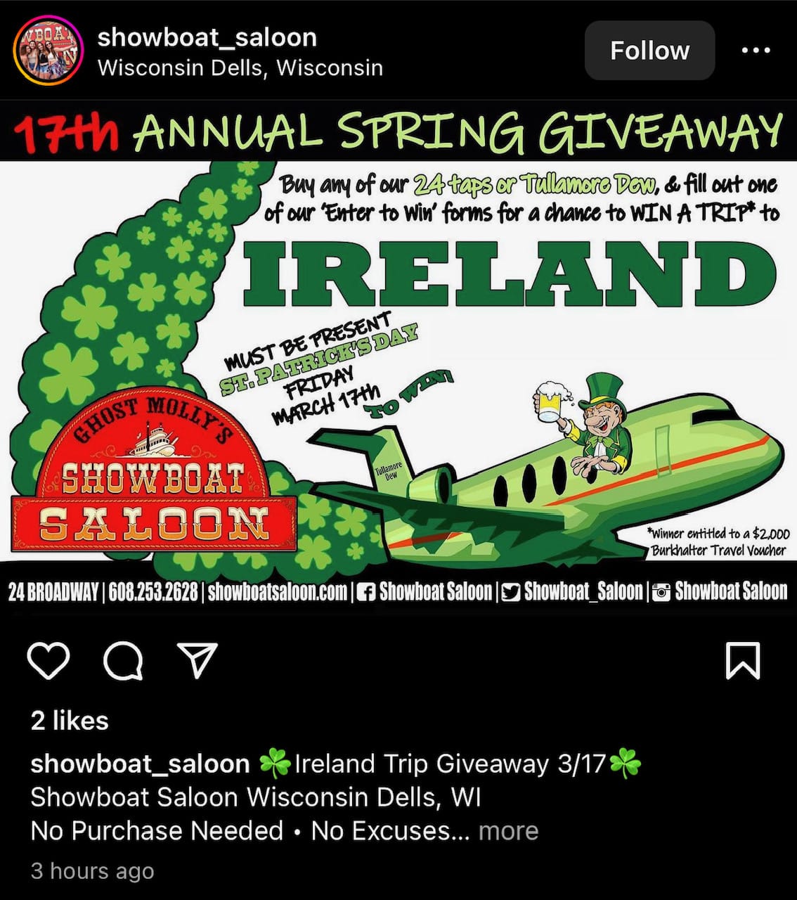 win a trip to Ireland