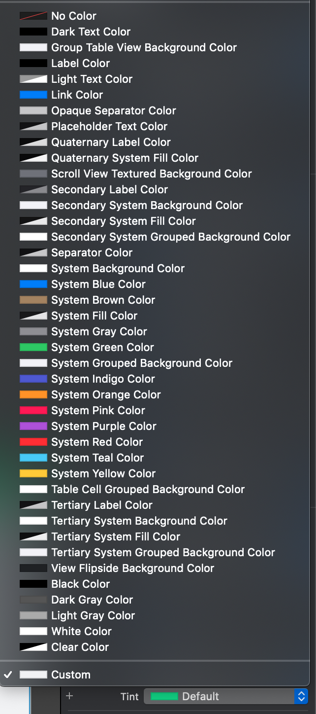 System colors in Interface builder
