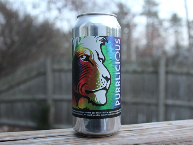 Purrlicious, a New England IPA brewed by White Lion Brewing Company