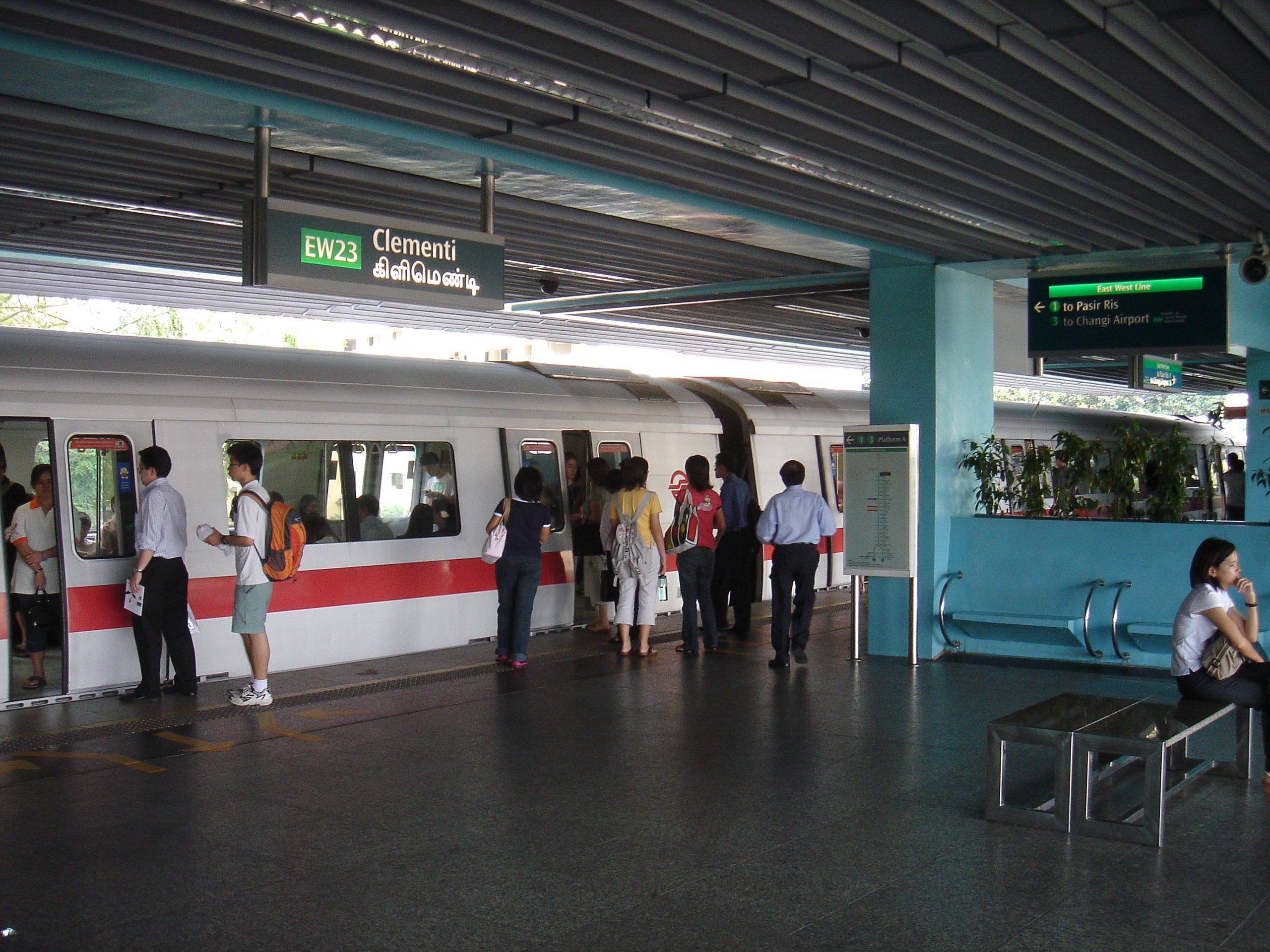 East west Green Line Singapore EW23 Clementi MRT Station