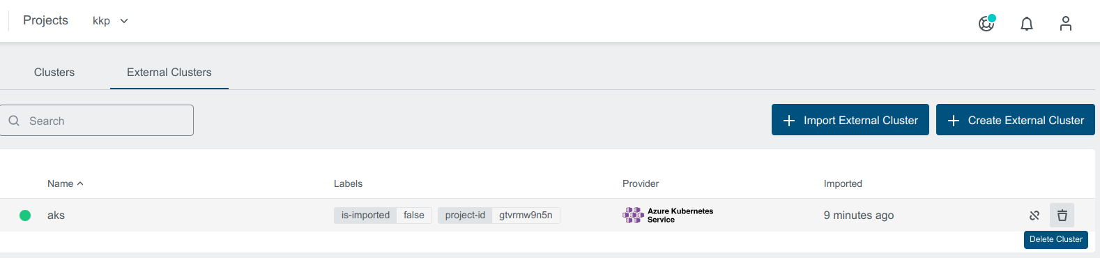 Delete External Cluster Delete External Cluster