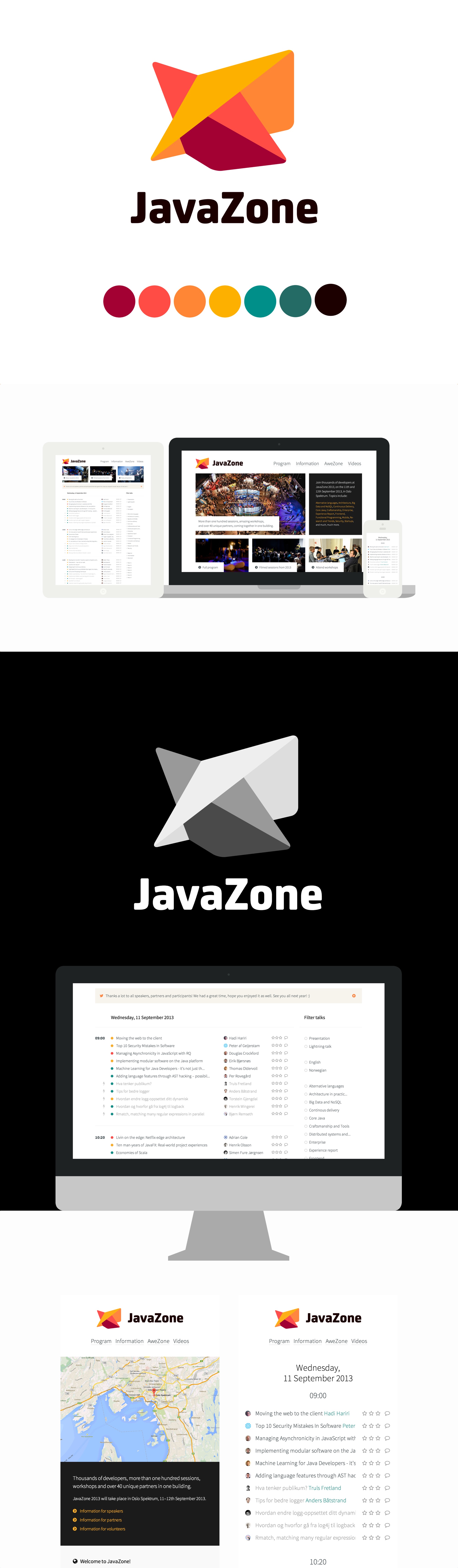 Logo, color scheme, and website device screenshots