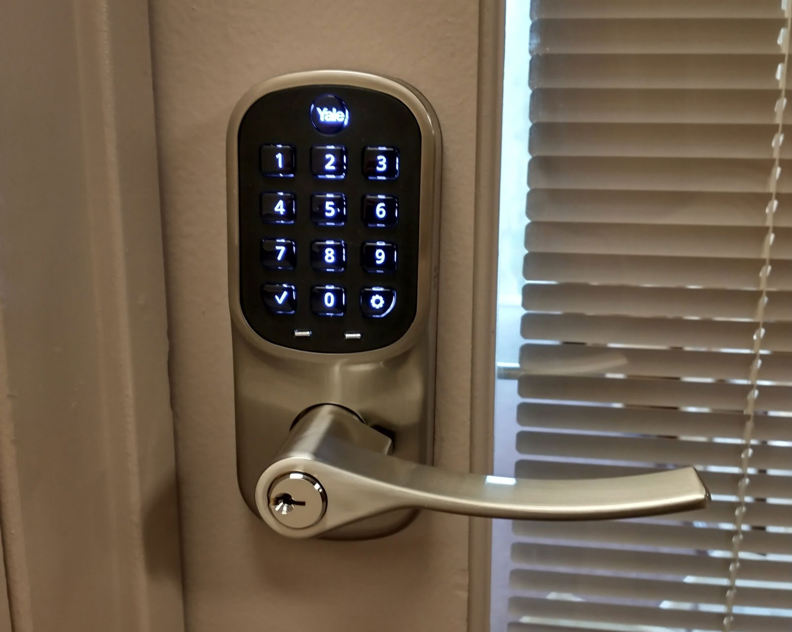Photo of smart lock on office door