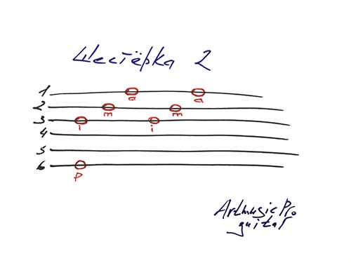 Гитарный перебор "Шестерка" (второй вариант)