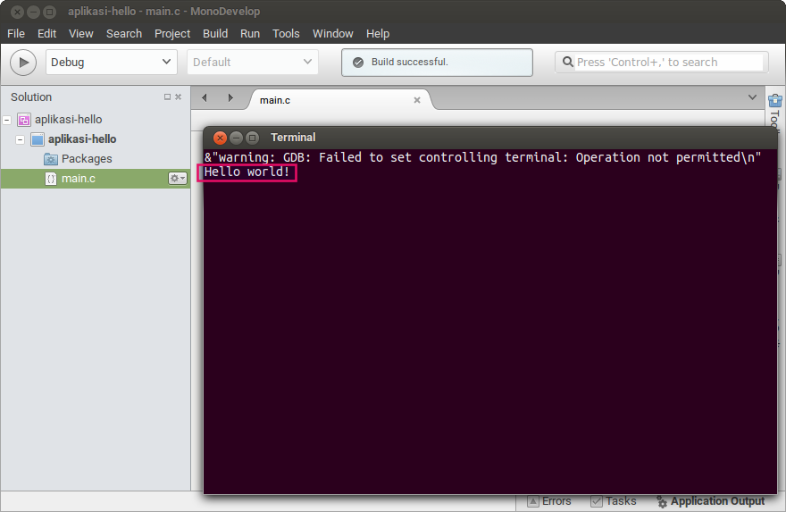Membuat program dengan monodevelop