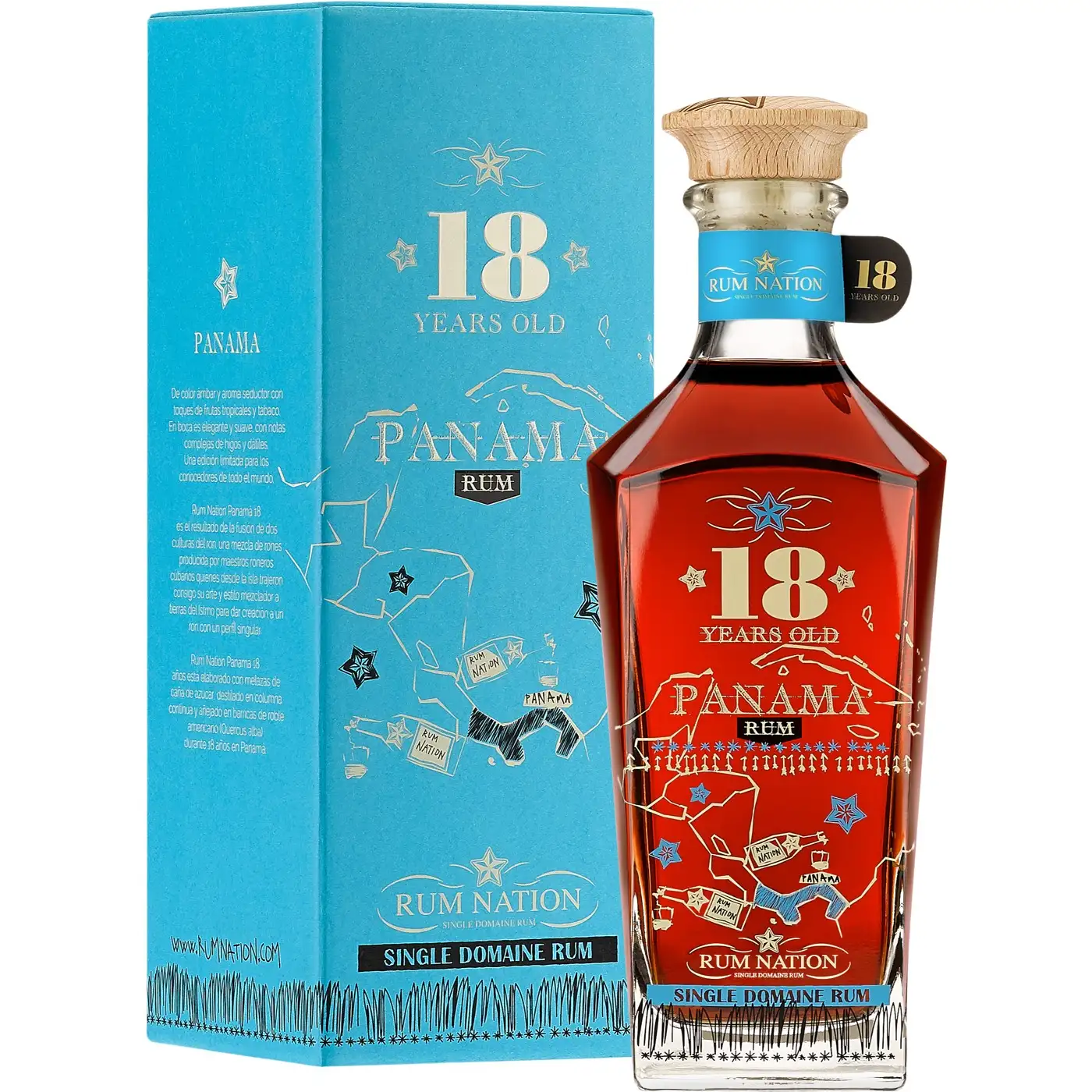 Image of the front of the bottle of the rum Panama Decanter 18 Years