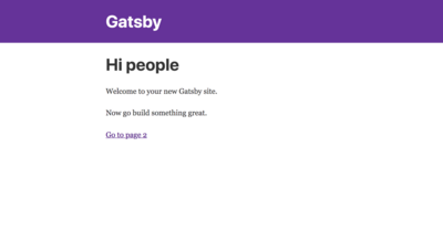 Screenshot of a page created with Gatsby default starter site