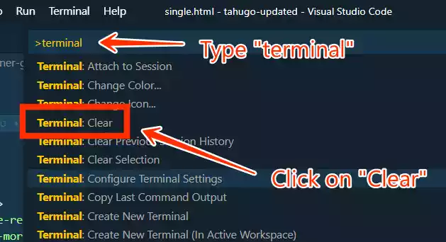How to Clear the Terminal in VS Code?