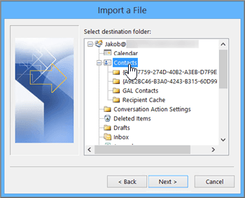 import csv into outlook 2016