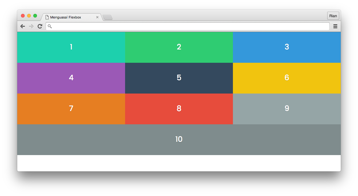 Flexbox Layout: Contoh penerapan flex shorthand pada element