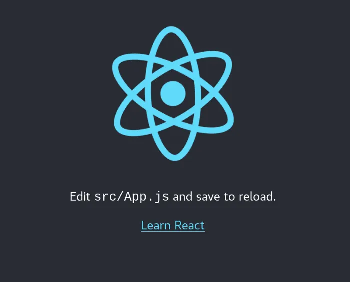 Default react application loading screen