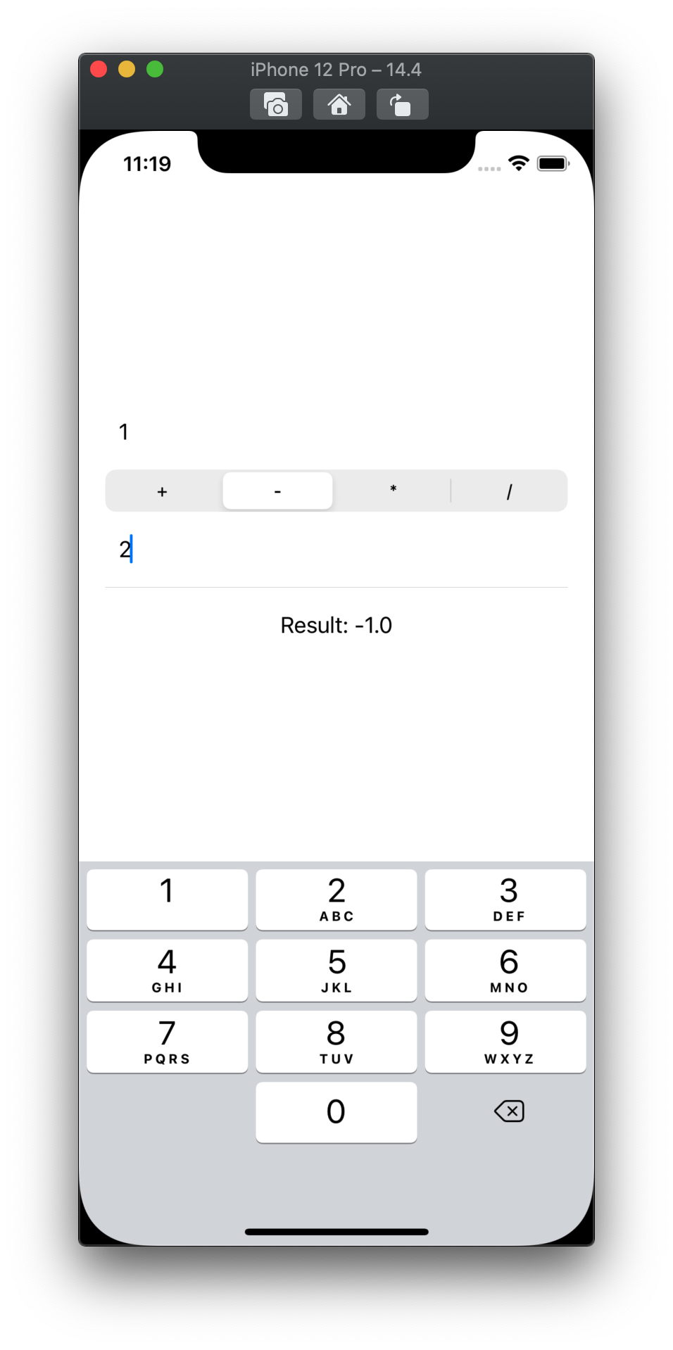Our iOS calculator is working and calculating the correct value