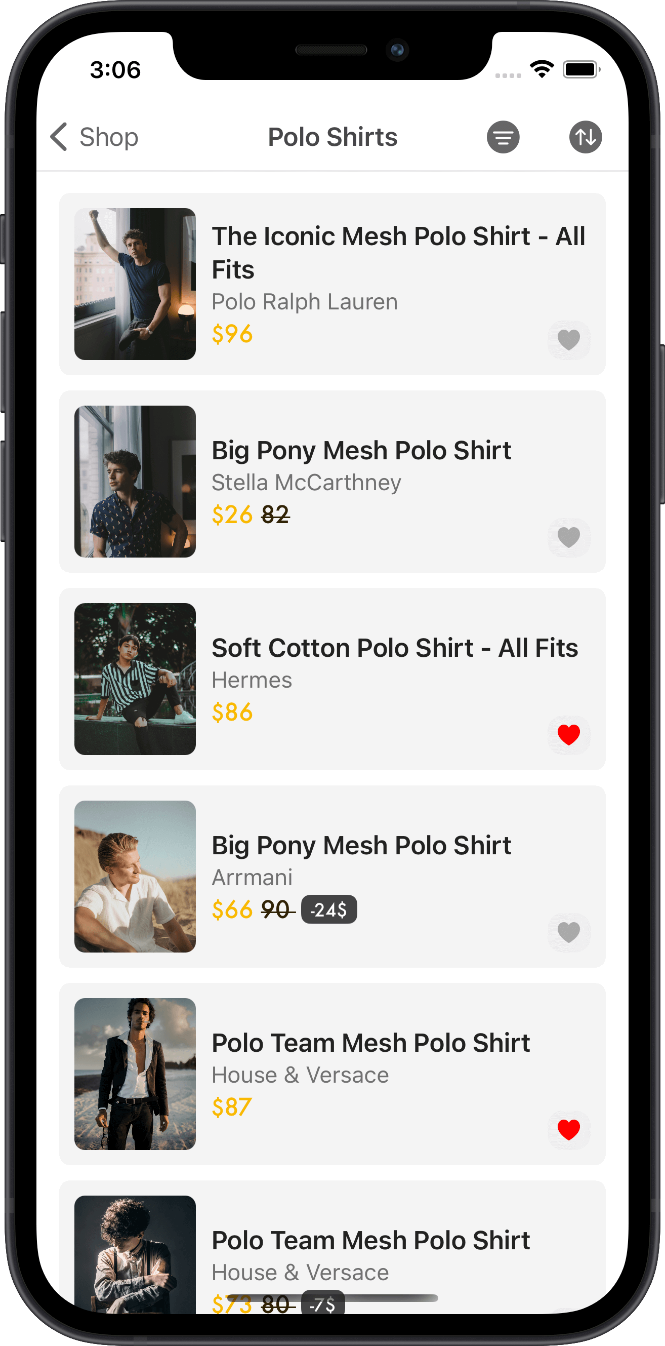e-commerce, products, men polo shirts