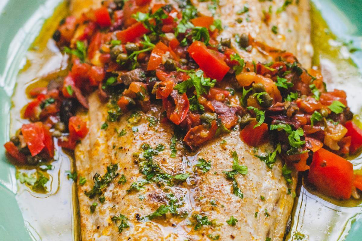 king fish roasted in butter served with a delicious provençale sauce
