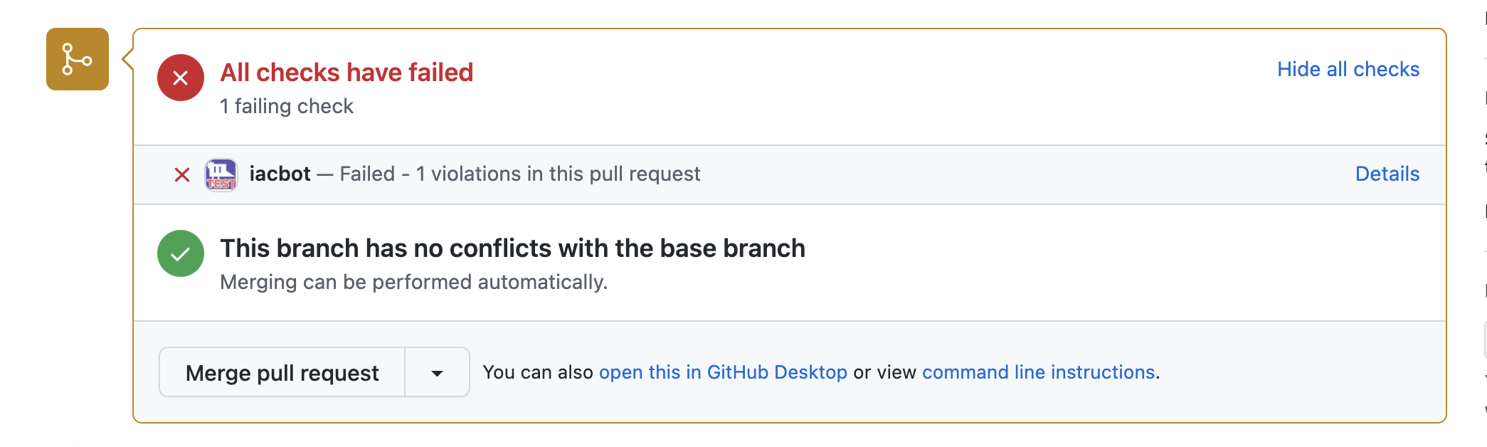 GitHub Enforce Status Check Mode