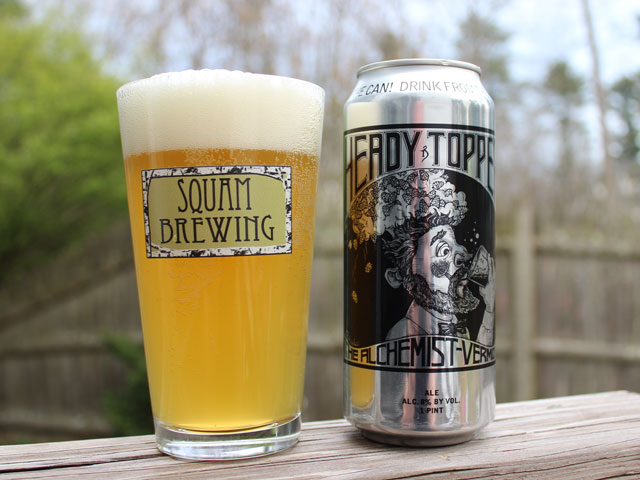 Heady Topper beer poured in a pint glass