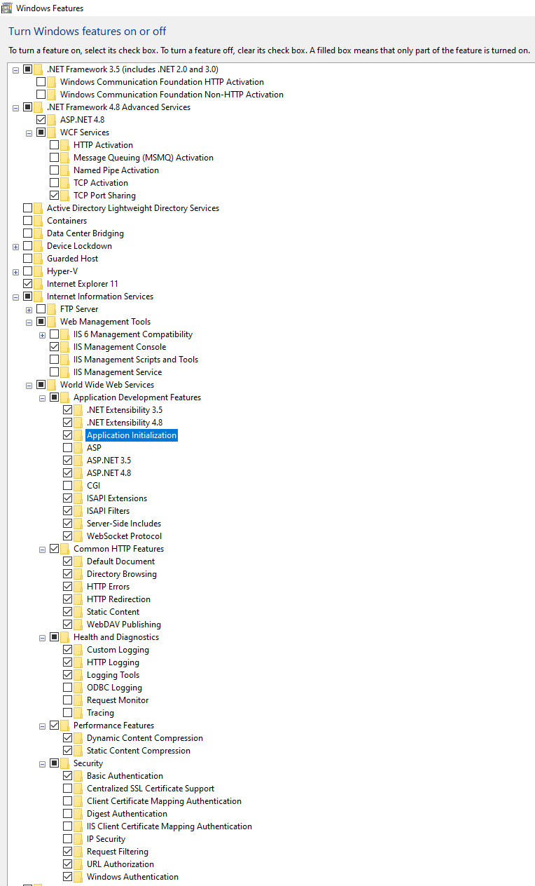 windows features