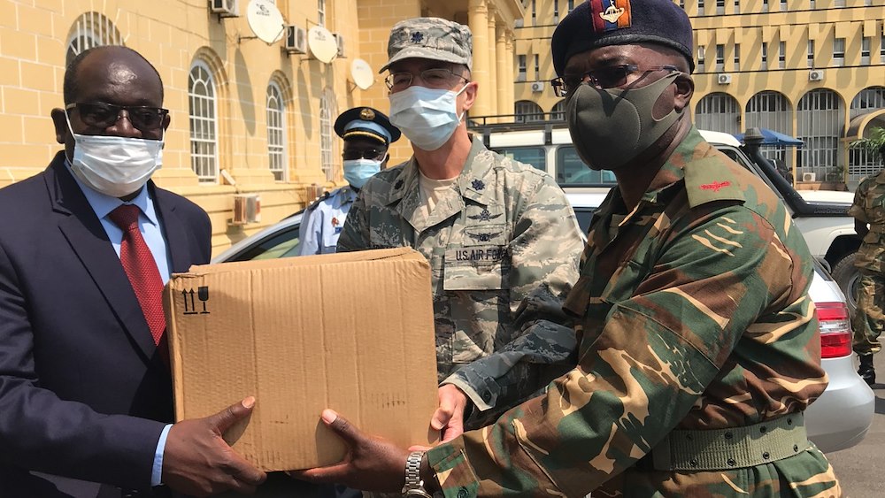 The US donates protective equipment against COVID19 to the Zambian Ministry of Defence.