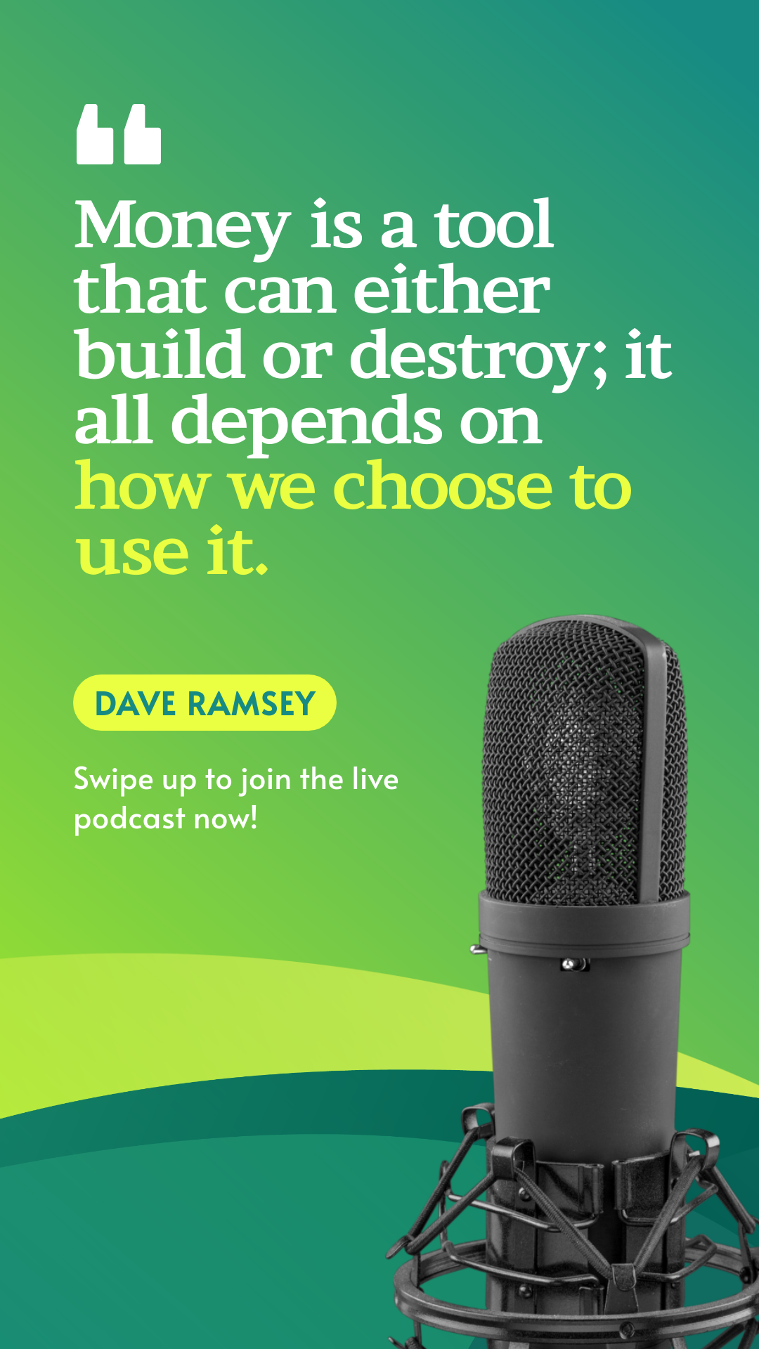 Bannerbear Green Yellow Gradient Podcast Quote Instagram Story template