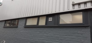 windows in a commercial property ready for boarding up