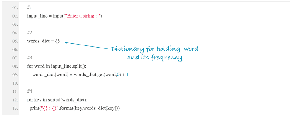 python find frequency of each word string