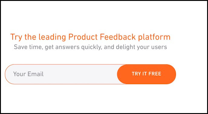 screenshot of try product for free cta