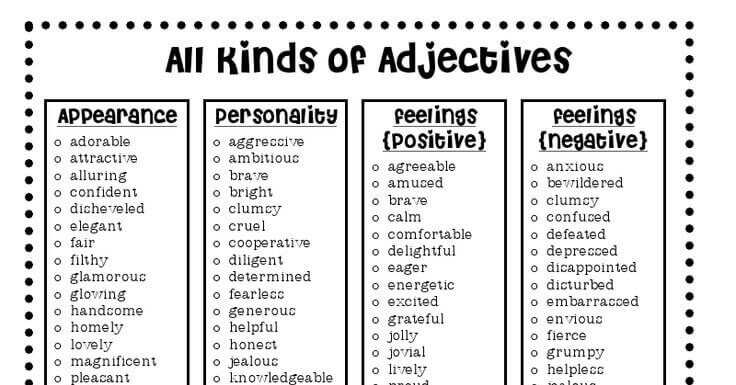 Adjectives – Sıfatlar