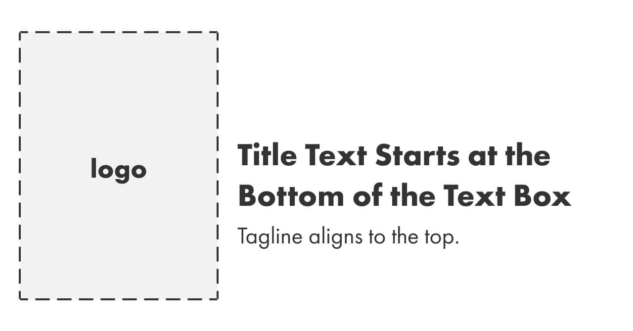 Template showing placeholder title and tagline with a box around the logo area.
