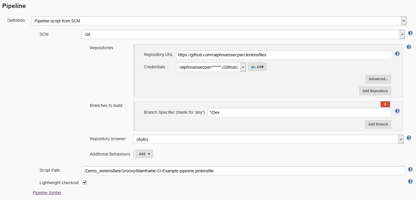 Pipeline from SCM