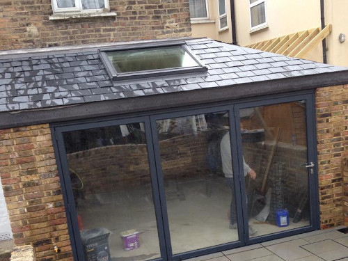 Skylight fitted in new slate roof