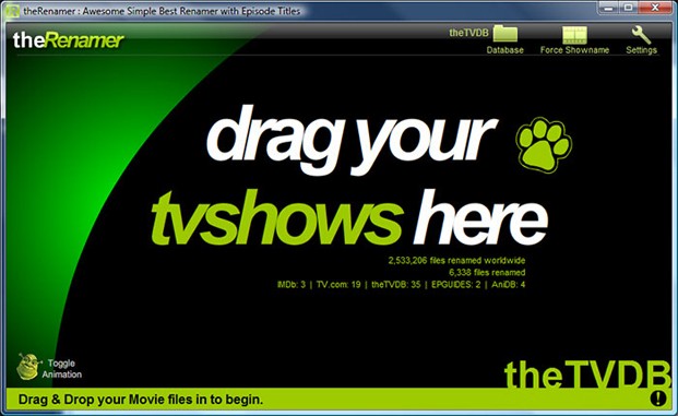 TheRenamer Main interface TheRenamer Main interface