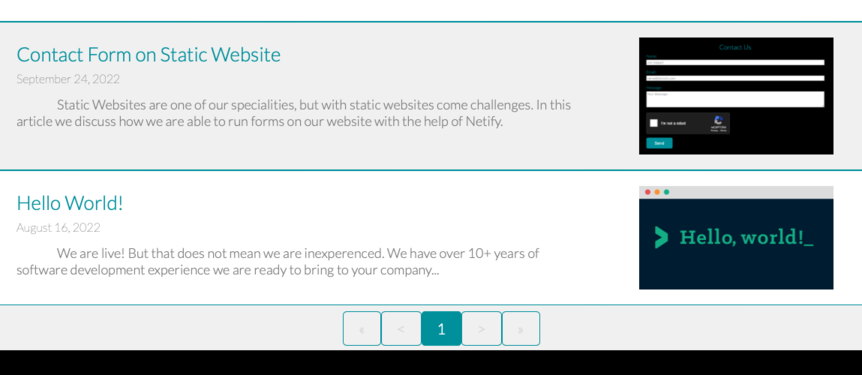 Image of the main page of a blog
