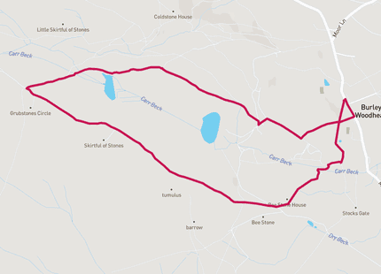 Ilkley Moor Trail 5km run route map card image