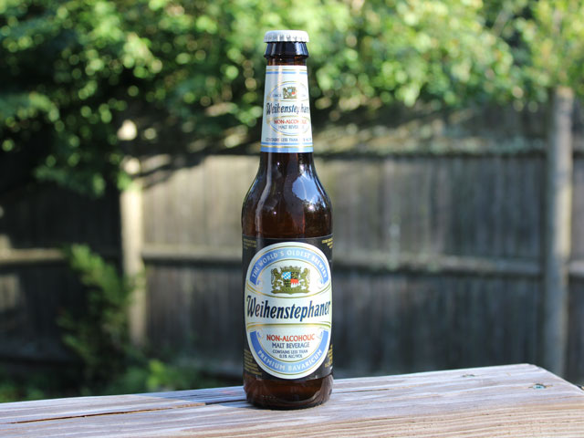 A non-alcoholic beer wheat beer brewed by Weihenstephaner Brewery