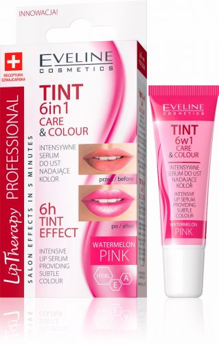 EVELINE LIP THERAPY 6IN1 CARE&COLOUR ajakszínező és kondicionáló pink 12 ml
