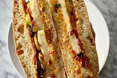 Vegetarian Italian sandwich