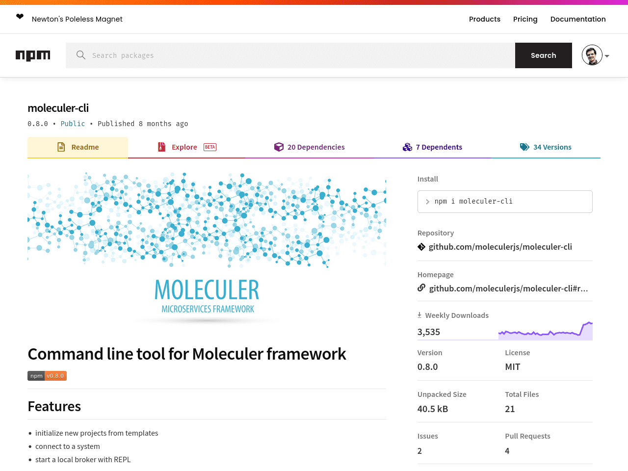 Moleculer CLI