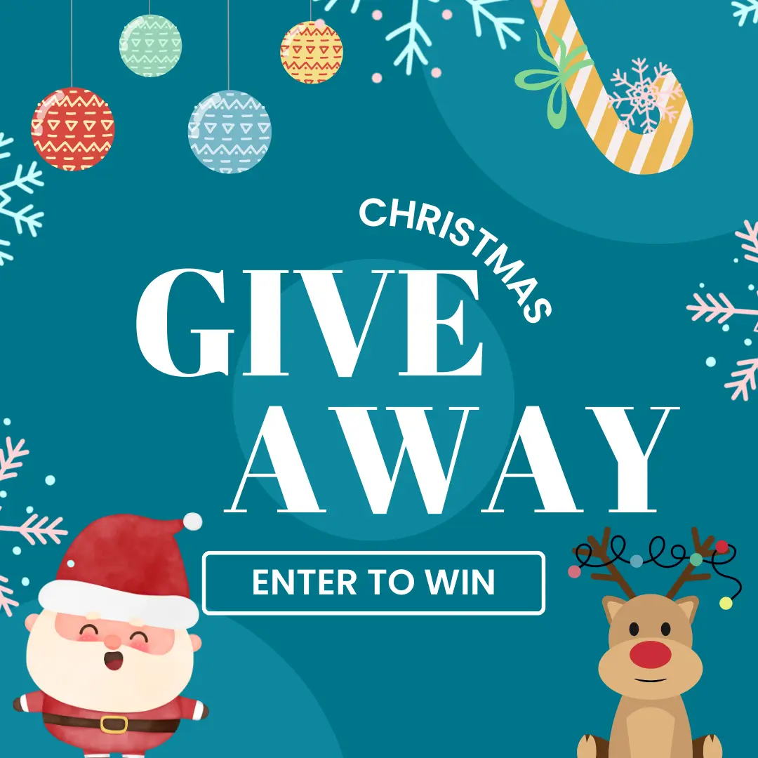 "giveaway enter to win" santa and reindeer