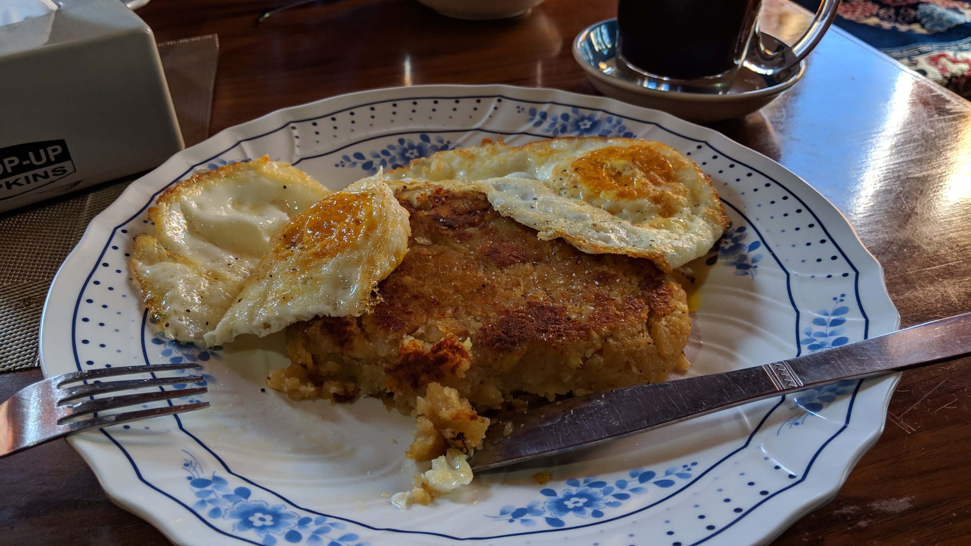 hashbrown and eggs