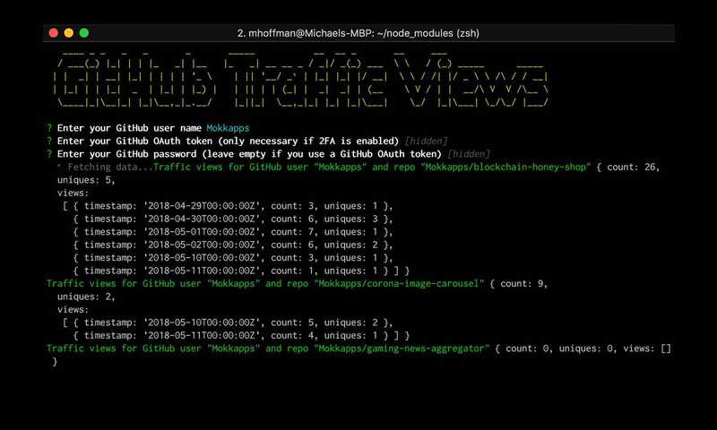 My First NPM Package: github-traffic-cli Image